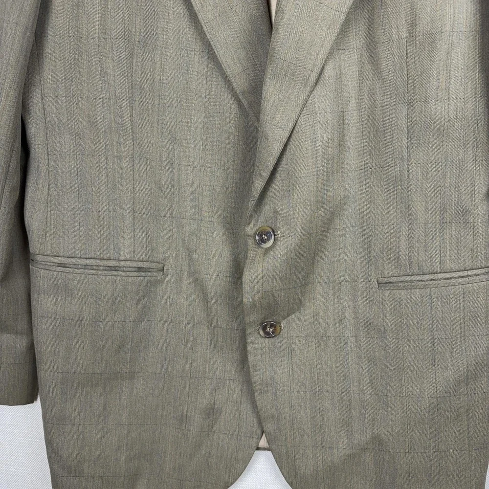 Cellini Collection Suit Jacket Mens 42 Green 2 Button Single Breasted Made USA